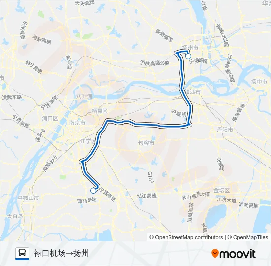 禄口机场扬州线 Bus Line Map