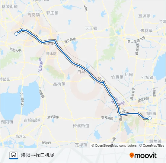 禄口机场溧阳线 Bus Line Map