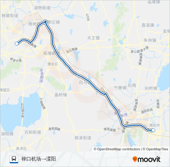 公交禄口机场溧阳路的线路图