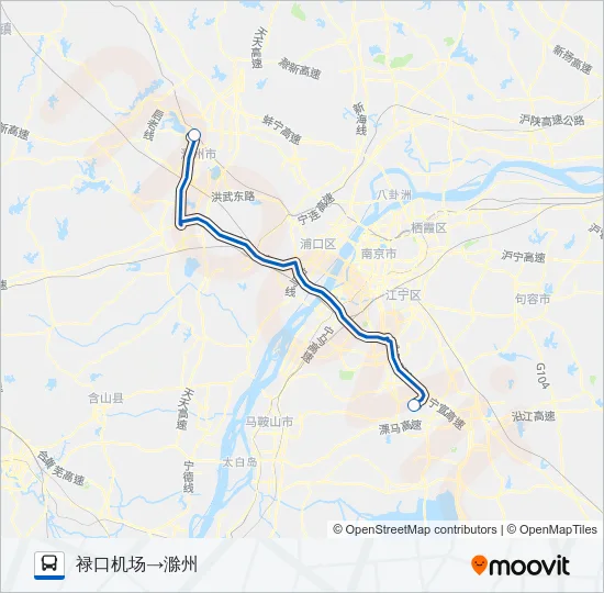 禄口机场滁州线 Bus Line Map