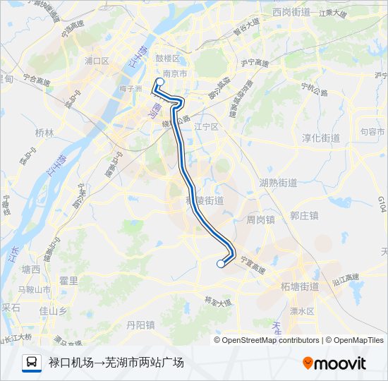 公交禄口机场芜湖路的线路图
