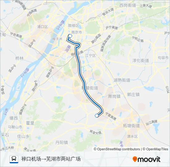 禄口机场芜湖线 Bus Line Map