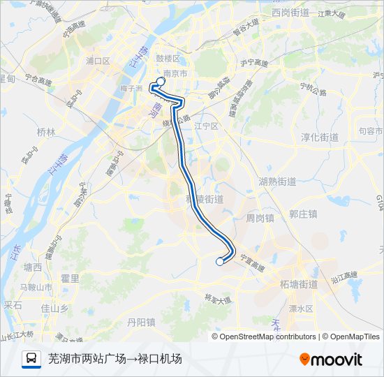 禄口机场芜湖线 bus Line Map