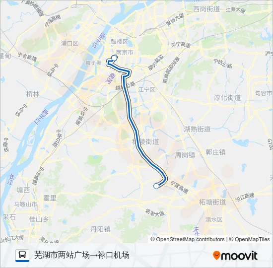 禄口机场芜湖线 Bus Line Map