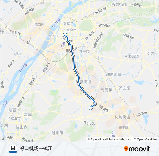 禄口机场镇江线 Bus Line Map