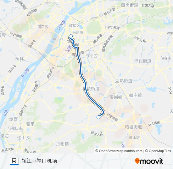 禄口机场镇江线 Bus Line Map