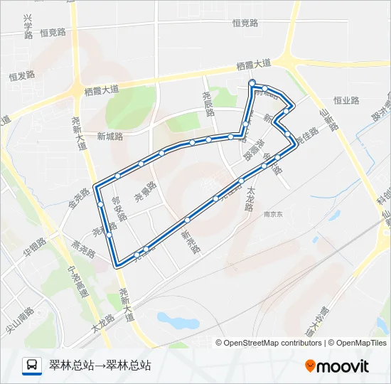 334路外环空调 Bus Line Map