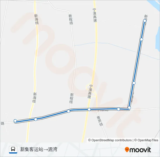 443路(新泗) Bus Line Map