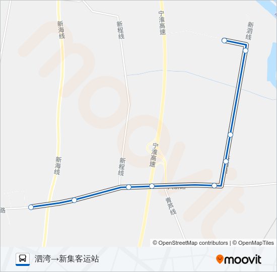 公交443(新泗)路的线路图