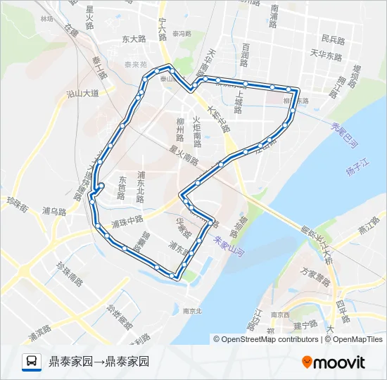 公交Y33夜间内环路的线路图