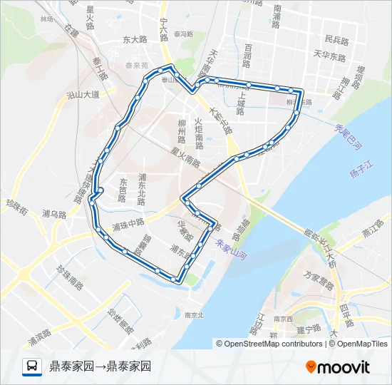 公交Y33夜间外环路的线路图