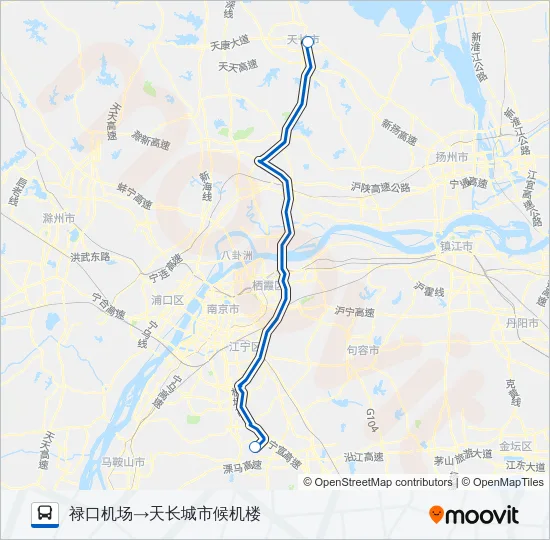 机场巴士天长专线 Bus Line Map