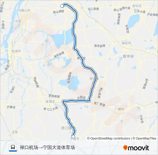 机场巴士宁国专线 Bus Line Map