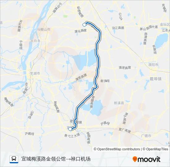 公交机场巴士宣城专路的线路图