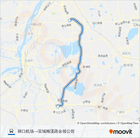 公交机场巴士宣城专路的线路图
