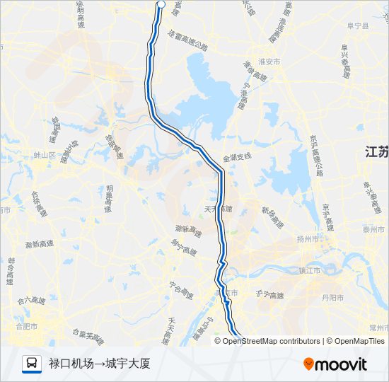 机场巴士宿迁专线 bus Line Map