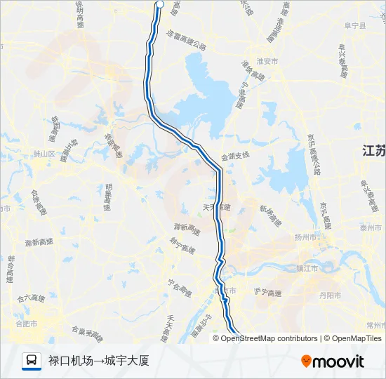 机场巴士宿迁专线 Bus Line Map