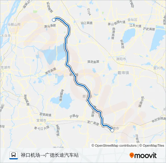 机场巴士广德专线 Bus Line Map
