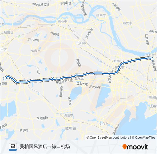 公交机场巴士江阴专路的线路图