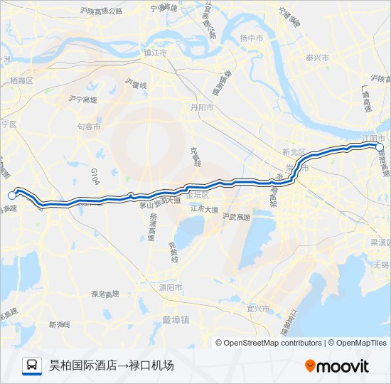 机场巴士江阴专线 bus Line Map