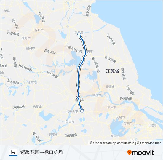 机场巴士沭阳专线 bus Line Map