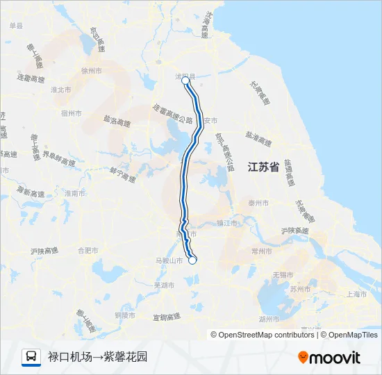 公交机场巴士沭阳专路的线路图