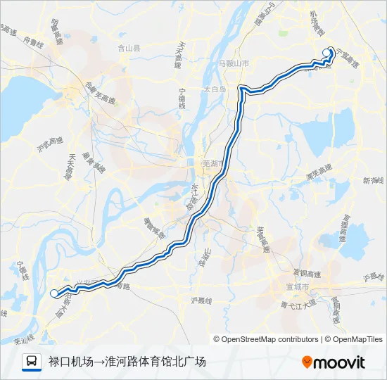 公交机场巴士铜陵专路的线路图