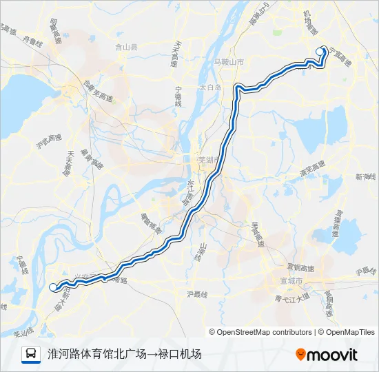 公交机场巴士铜陵专路的线路图