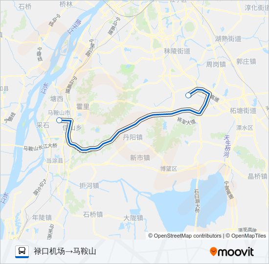 公交禄口机场马鞍山路的线路图