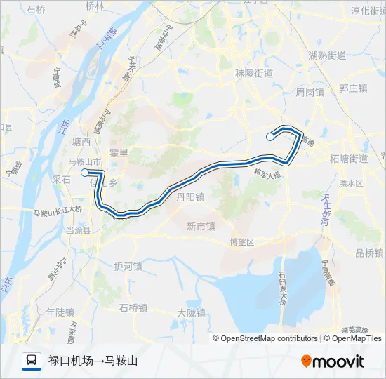 禄口机场马鞍山线 Bus Line Map