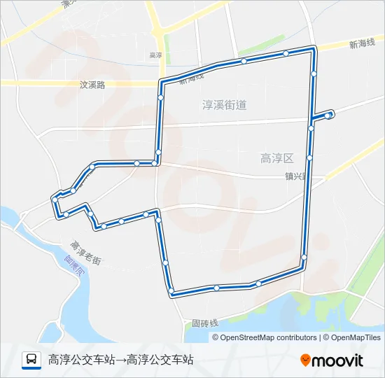 公交高淳105外环路的线路图