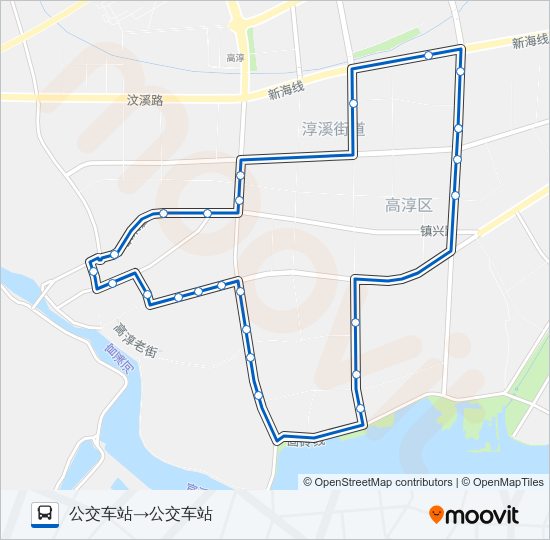 公交高淳105环线路的线路图