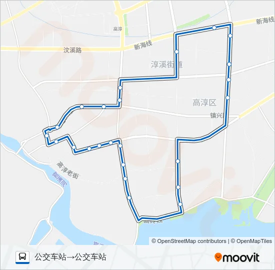 高淳105路环线 Bus Line Map