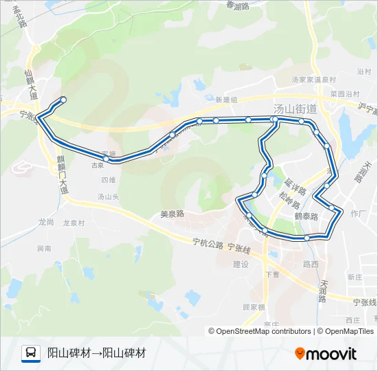 汤山旅游专线环一线 Bus Line Map