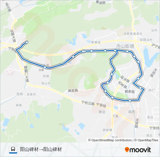 汤山旅游专线环二线 Bus Line Map