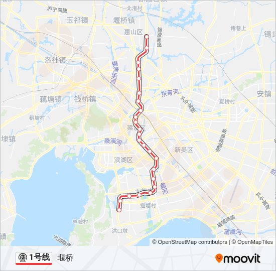 地铁1号路的线路图