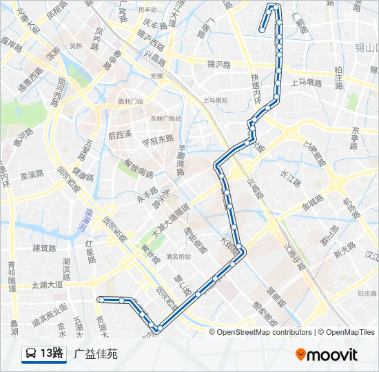 13路 Bus Line Map