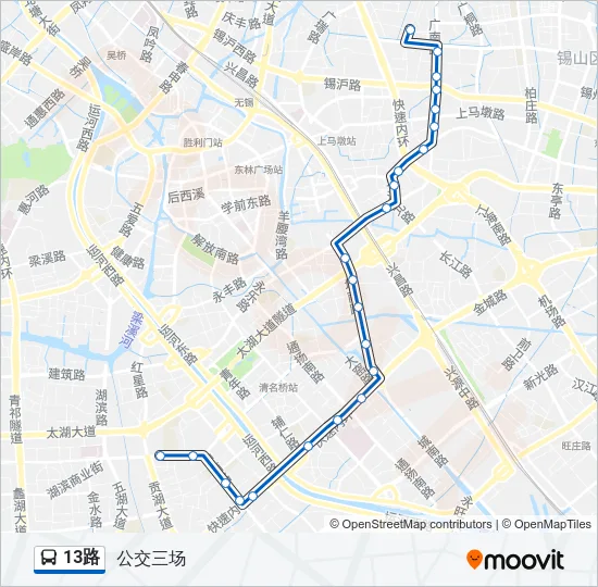 13路 Bus Line Map