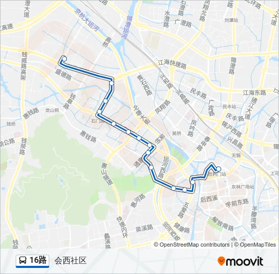 16路 Bus Line Map
