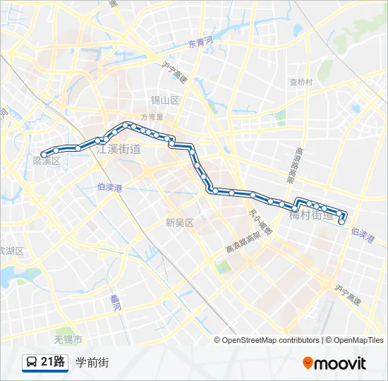 21路 Bus Line Map