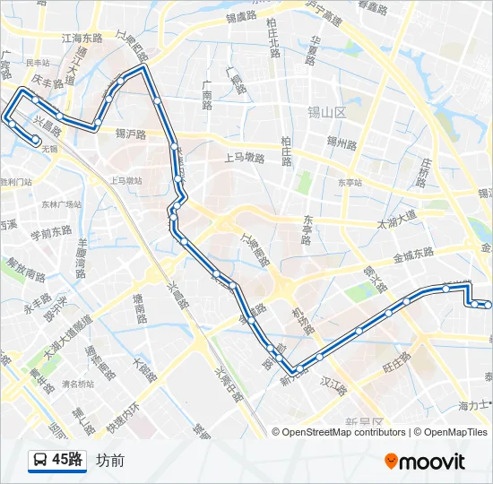 45路 Bus Line Map