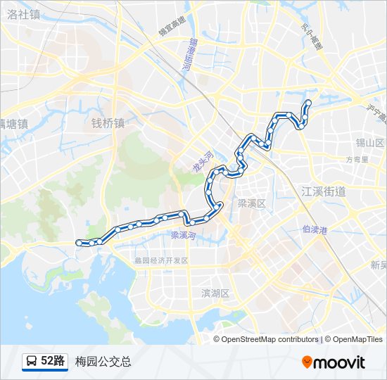 公交52路的线路图