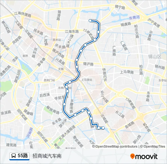 55路 Bus Line Map