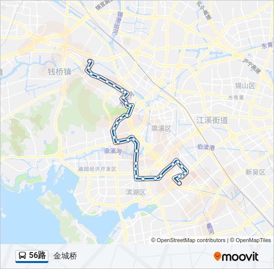 公交56路的线路图