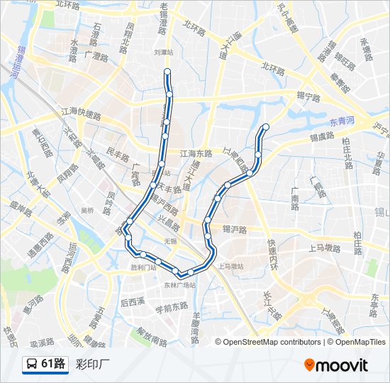 公交61路的线路图