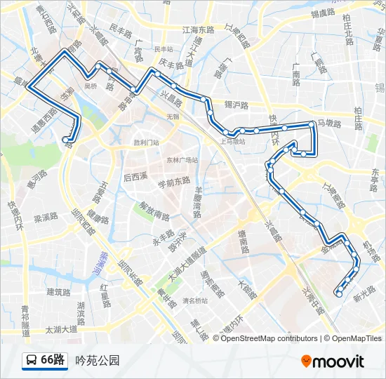 66路 Bus Line Map