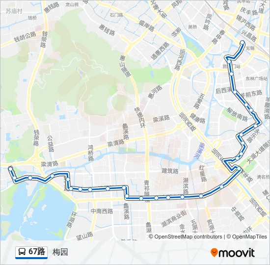 67路 Bus Line Map