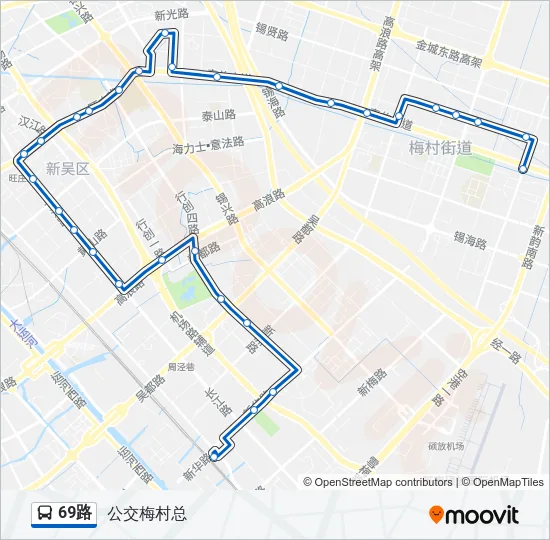 公交69路的线路图