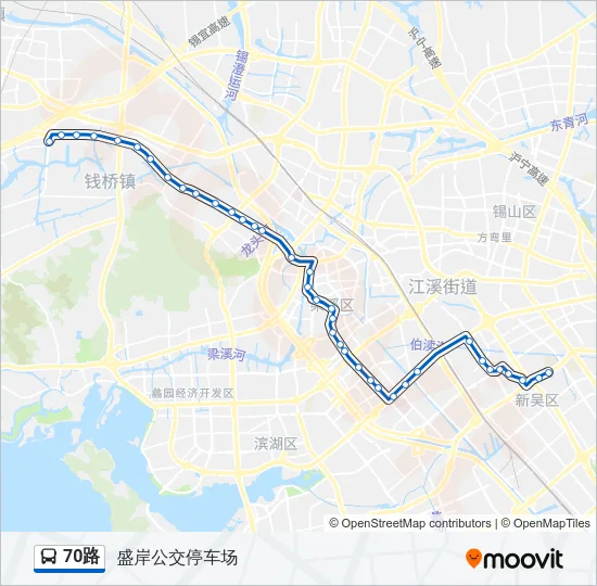 公交70路的线路图