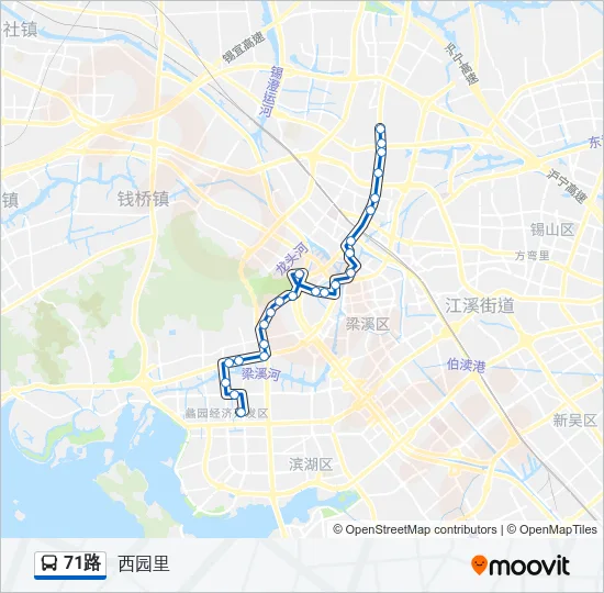 公交71路的线路图